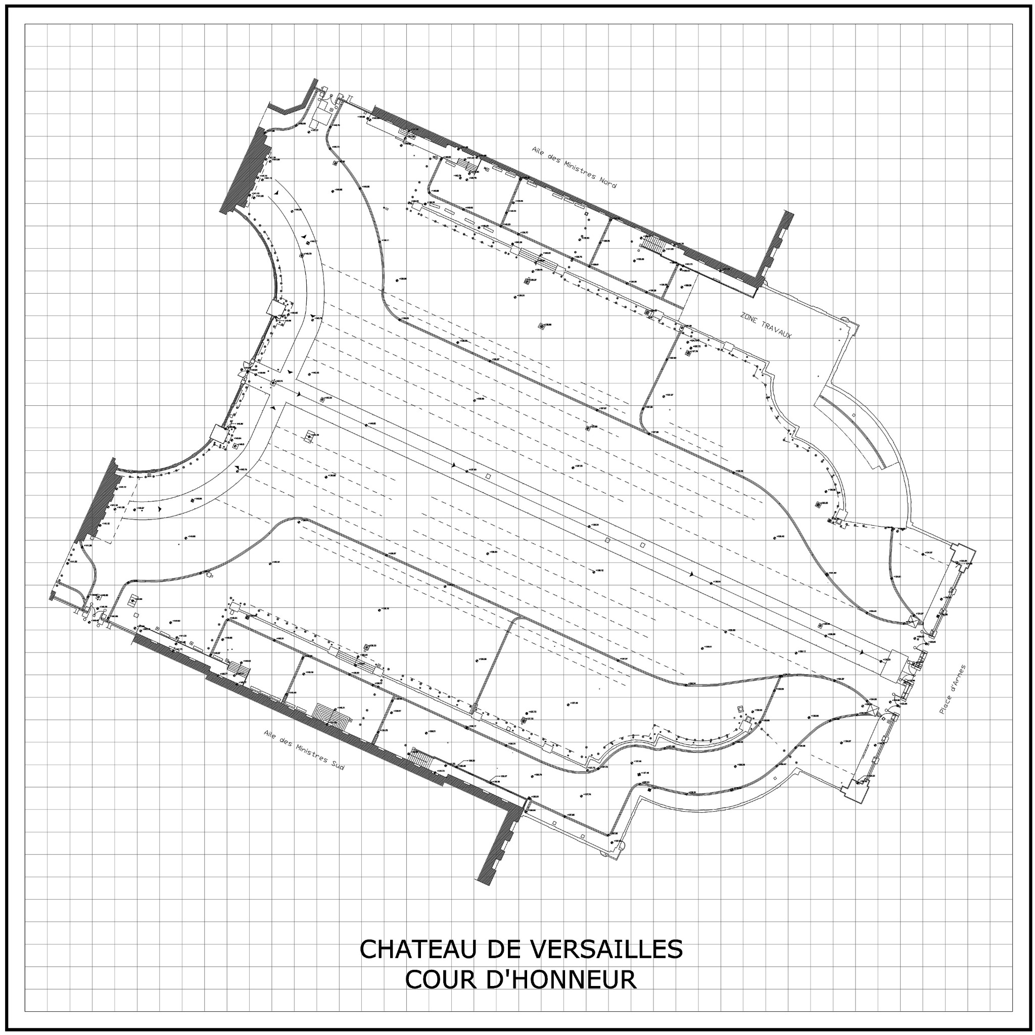Plan de la Cour d'honneur — Château de Versailles
